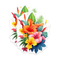 (2 Pack) Tropical Hibiscus Magnets - Vibrant Floral Decor - Hawaiian Flower Fridge Art - 5 Inches On Longest Side - Thick Durable Magnet - Made in USA - MAG20073