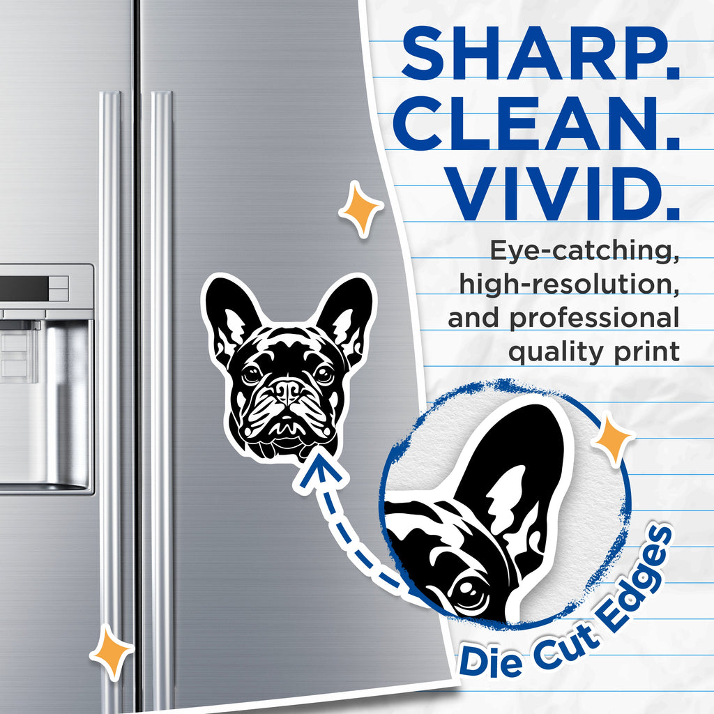 (2 Pack) French Bulldog Magnets - Dog Lover Fridge Decor - Frenchie Art - Pet Parent Accessory - Animal Silhouette Magnet - 5 Inches On Longest Side - Thick Durable Magnet - Made in USA - MAG36332
