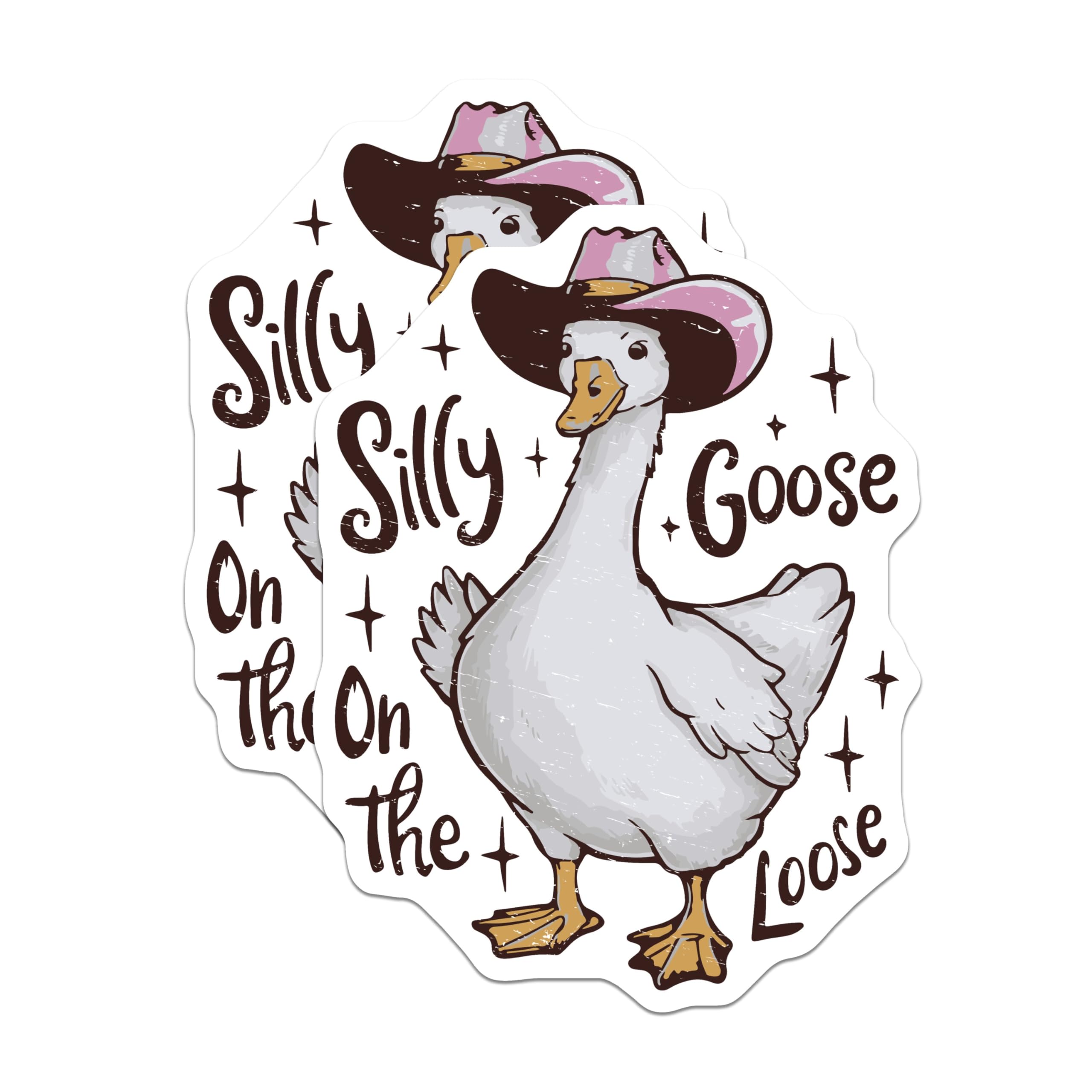 (2 Pack) Silly Goose On The Loose Magnets - Funny Goose - Cute Animal - Country Style Decor - 5" On Longest Side - for Cars, Refrigerators, Toolboxes, Lockers - Made in USA BMCS3419