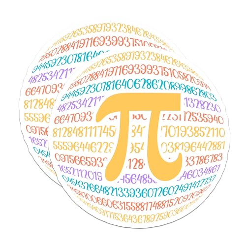 (2 Pack) Pi Symbol Stickers - Mathematics Stickers - Geek Decor - Classroom Supplies - Math Enthusiast Stickers - 5" On Longest Side - Sticks to Smooth Flat Surfaces - Made in USA - BMCS5844