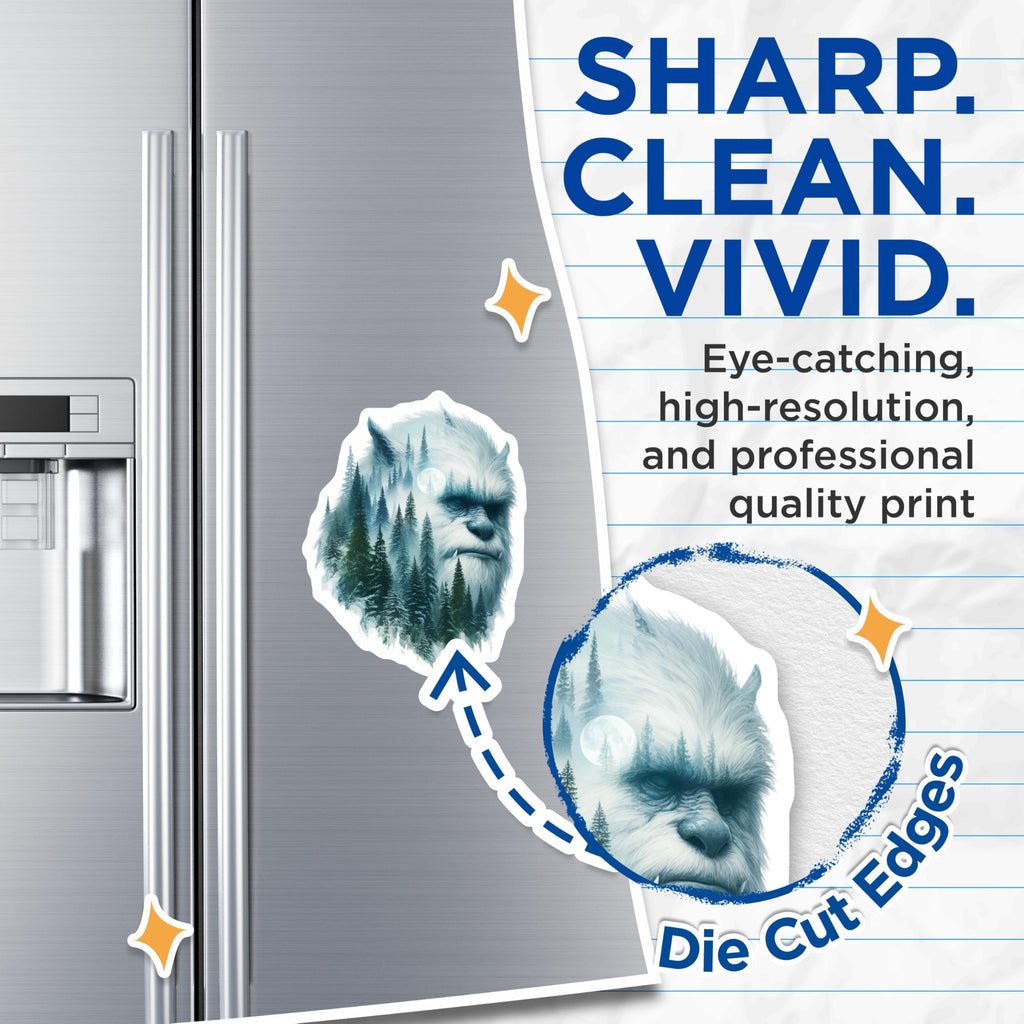 (2 Pack) Bigfoot Magnets - Yeti Fridge Magnets - Cryptid Decorations - 5" On Longest Side - Premium Magnet - for Cars, Refrigerators, Toolboxes, Lockers - Made in USA - MAG14500