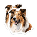 (2 Pack) Rough Collie Dog Magnets - Realistic Pet Portrait - Collie Mom Dog Lover Refrigerator Decor - 5 Inches On Longest Side - Thick Durable Magnet - Made in USA - MAG27599