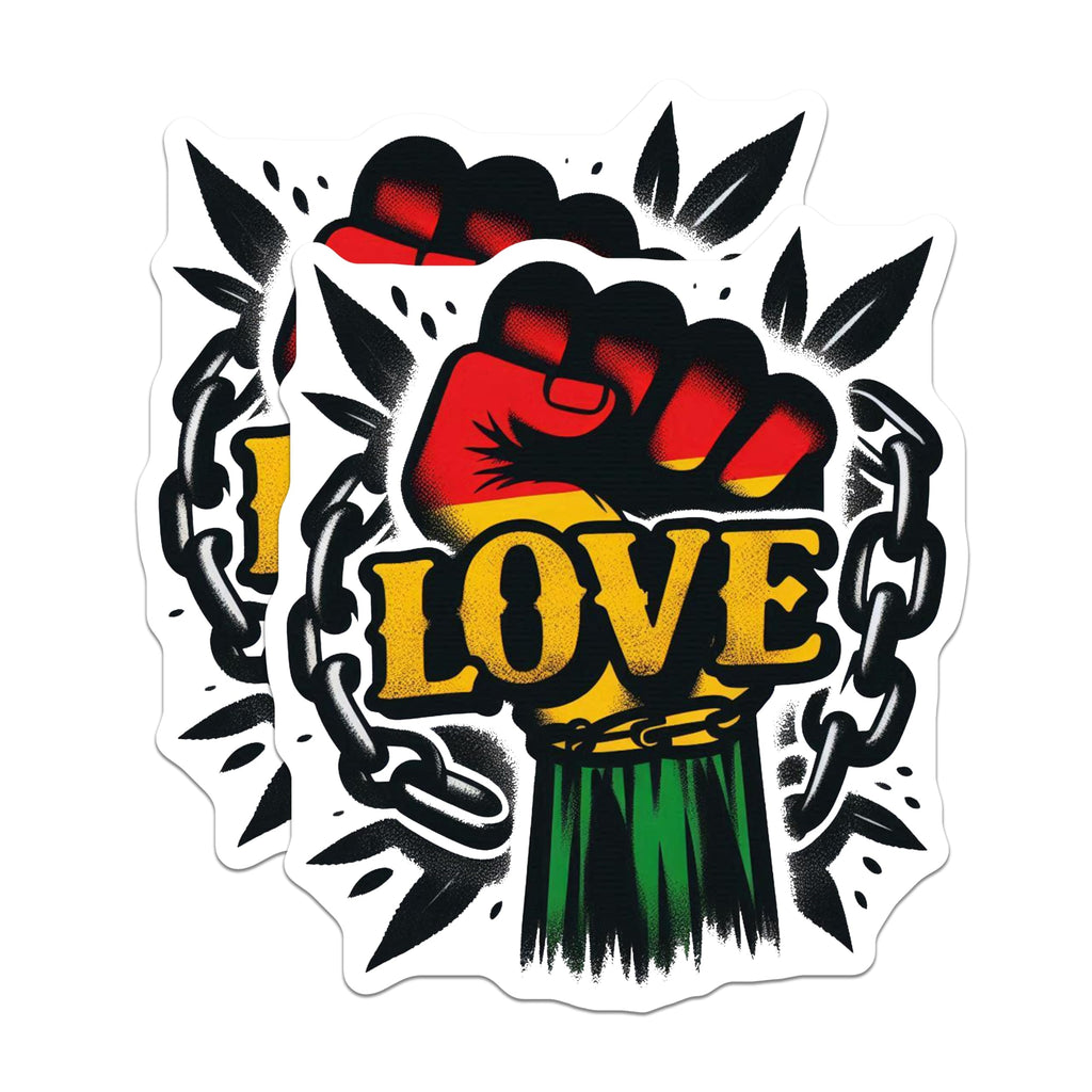 (2 Pack) Love Fist Magnets - Pan-African Colors - Freedom Symbol - Unity Statement - Empowerment Decor - 5 Inches On Longest Side - Thick Durable Magnet - Made in USA - MAG20152