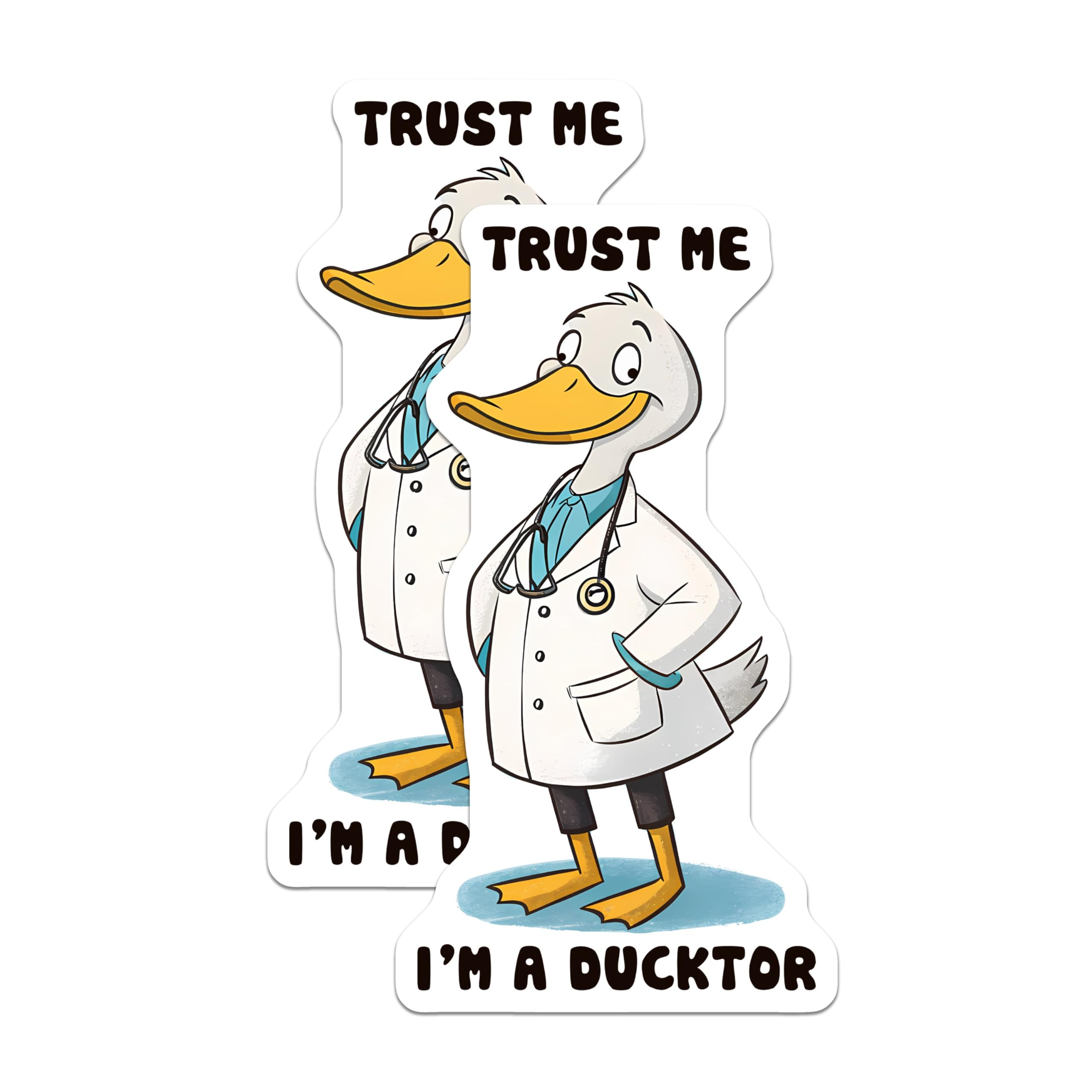 (2 Pack) Trust Me I'm a Ducktor Magnets - Funny Duck Magnets - Humorous Animal Fridge Magnets - 5" On Longest Side - for Cars, Refrigerators, Toolboxes, Lockers - Made in USA BMCS3317