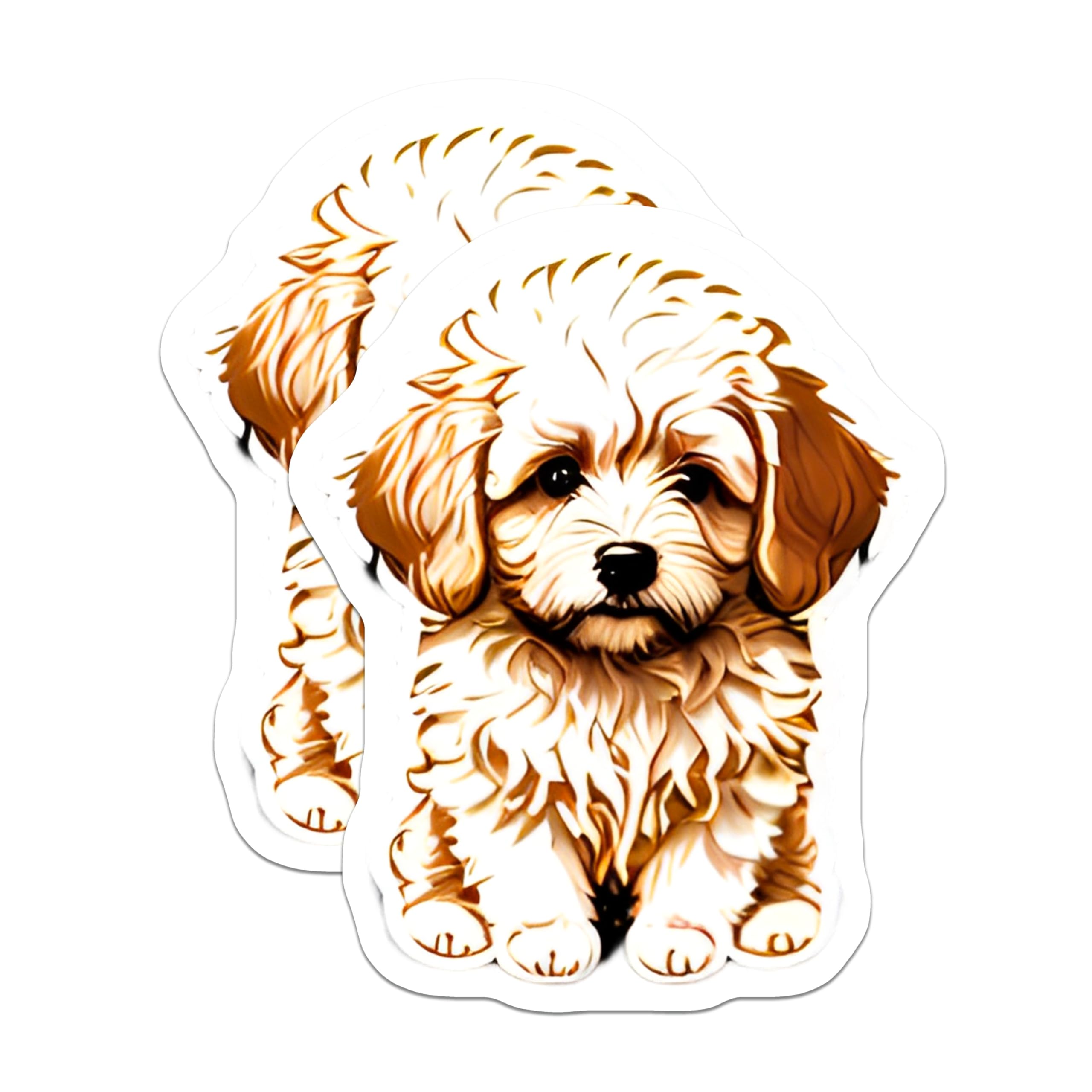 (2 Pack) Adorable Maltipoo Puppy Magnets - Fluffy Dog Lover Decor - Cute Pet Animal Refrigerator Locker Organizer Accessory - 5 Inches On Longest Side - Thick Durable Magnet - Made in USA - MAG22107