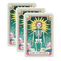 (3 Pack) Tarot Card Skeleton Decals - Born to Sparkle - Colorful Laptop Decals - 3 Inches On Longest Side - Easy Peel & Apply - Made in USA - 3MCS2705