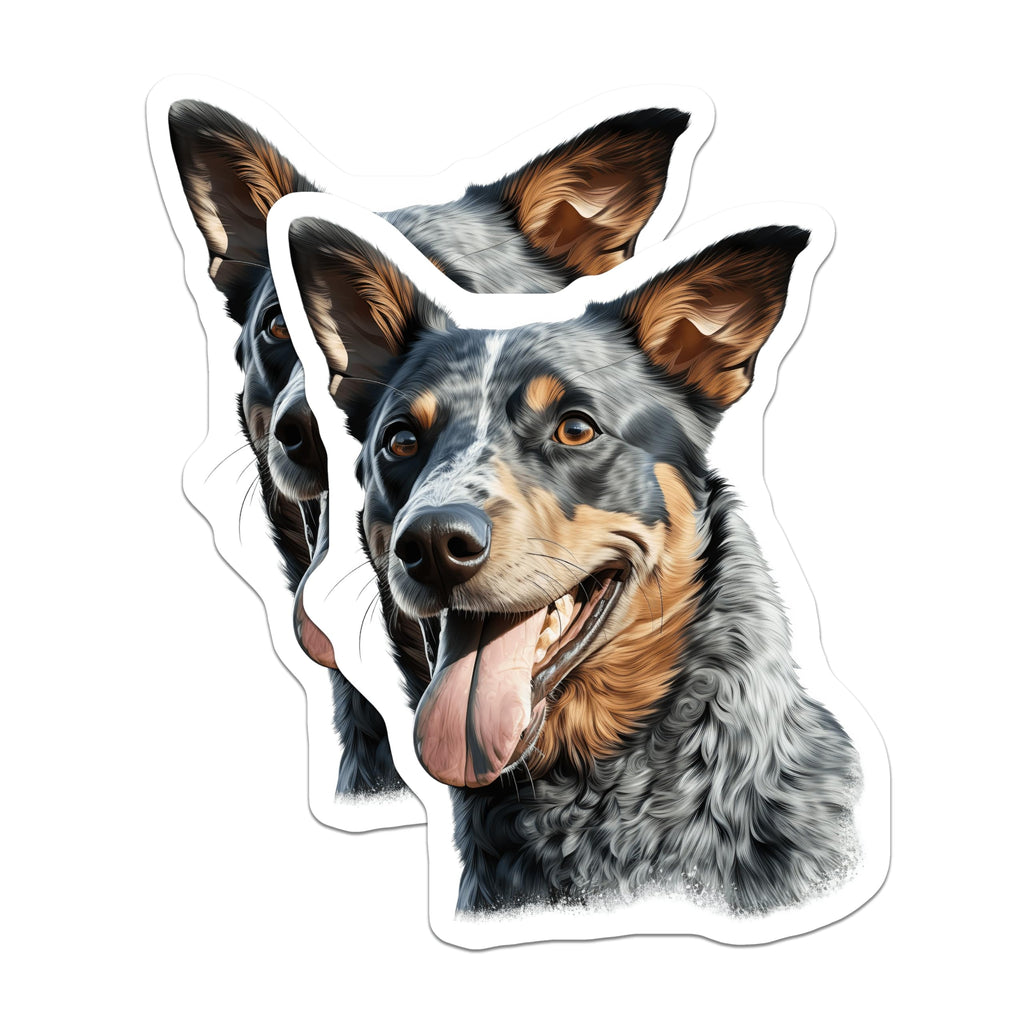 (2 Pack) Blue Heeler Magnets - Australian Cattle Dog Decor - Dog Mom Dad Present - 5 Inches On Longest Side - Thick Durable Magnet - Made in USA - MAG27247