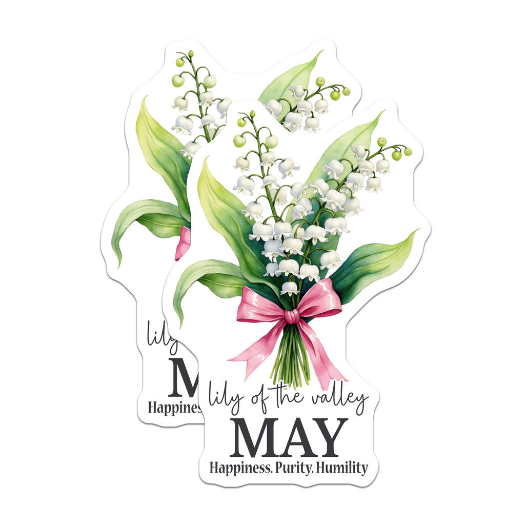 (2 Pack) Lily of the Valley Magnets - May Birth Flower Art - Botanical Floral Decor - Spring Refrigerator Accessory - 5 Inches On Longest Side - Thick Durable Magnet - Made in USA - MAG38946