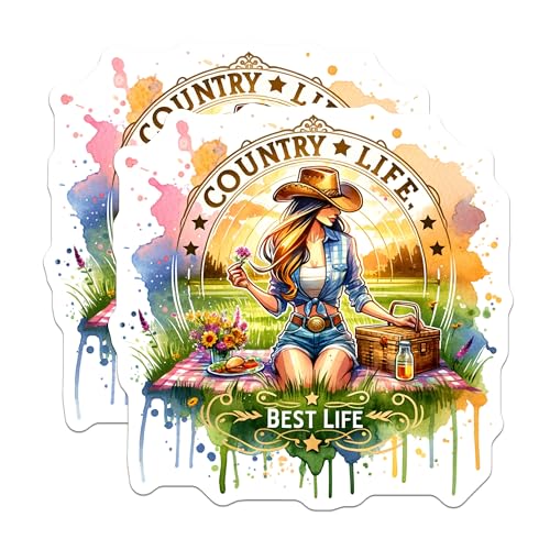 (2 Pack) Country Life Stickers - Best Life - Farmer's Market Sticker - 5" On Longest Side - Sticks to Smooth Flat Surfaces - Made in USA - BMCS6523