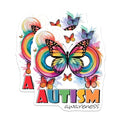 (2 Pack) Autism Awareness Stickers - Rainbow Butterfly - Inspirational Decals - 5" On Longest Side - Sticks to Smooth Flat Surfaces - Made in USA - BMCS9696