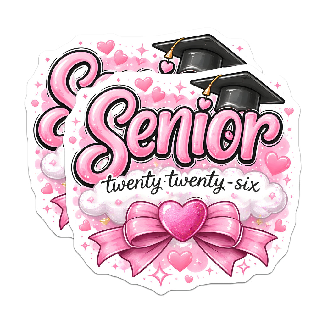 (2 Pack) Senior 2026 Magnets - Graduation Class of 2026 - High School College Graduate Decor - 5 Inches On Longest Side - Thick Durable Magnet - Made in USA - MAG37590