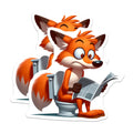 (2 Pack) Funny Fox Magnets - Cartoon Animal Fridge Magnets - Reading Newspaper Magnets - 5" On Longest Side - Premium Magnet - for Cars, Refrigerators, Toolboxes, Lockers - Made in USA - MAG14914