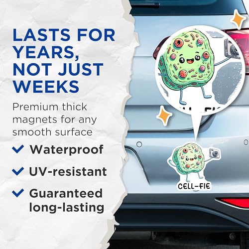 (2 Pack) Cell-fie Magnets - 5" On Longest Side - for Cars, Fridges, Toolboxes - Made in USA - MAG8030
