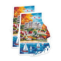 (2 Pack) Rhode Island Stickers - Scenic State Graphic - Sailing and Fall Foliage Decal - 5" On Longest Side - Sticks to Smooth Flat Surfaces - Made in USA - BMCS6266