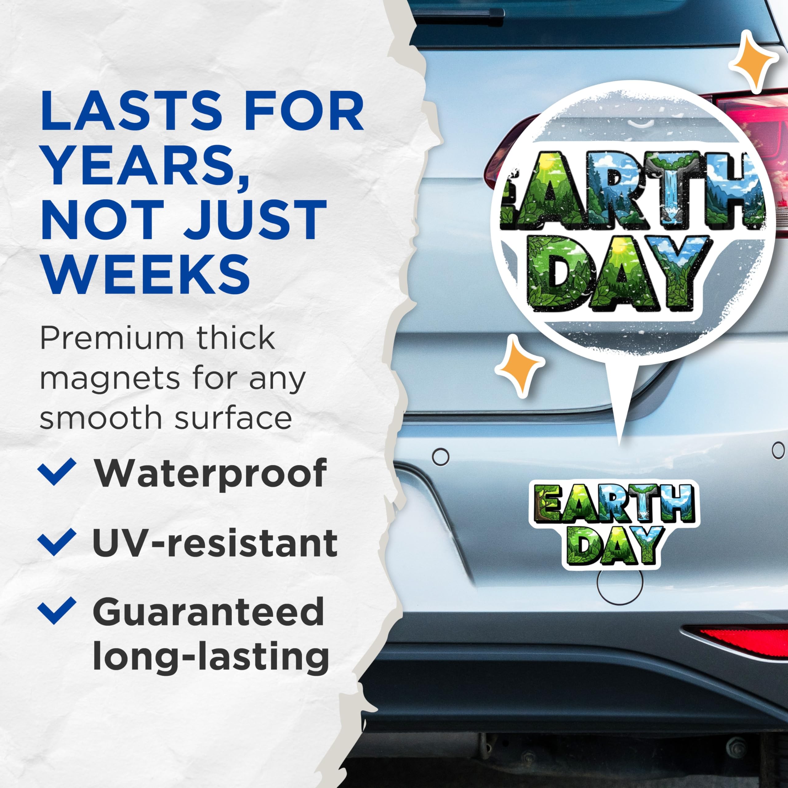 (2 Pack) Earth Day Magnets - Nature Landscape Scenery - Environmental Message Decor - Planet Protection Reminder - 5 Inches On Longest Side - Thick Durable Magnet - Made in USA - MAG22303