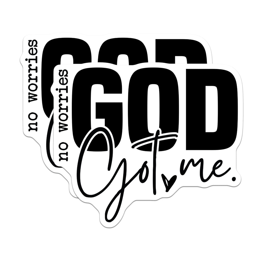 (2 Pack) No Worries God Got Me Magnets - Christian Scripture Decor - Inspirational Faith Refrigerator Magnets - 5 Inches On Longest Side - Thick Durable Magnet - Made in USA - MAG29390