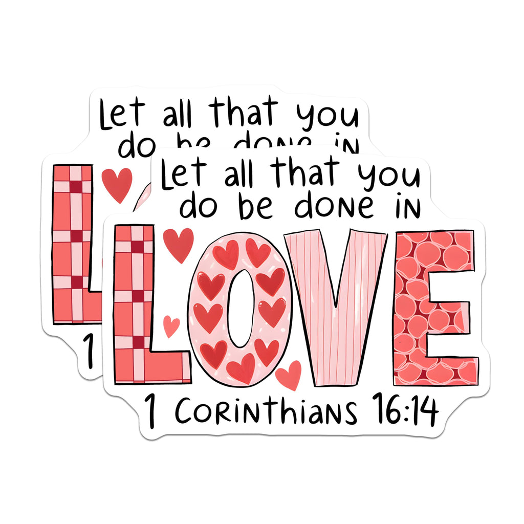 (2 Pack) Love Corinthians Magnets - Christian Verse Decor - Scripture Refrigerator Magnet - 5" On Longest Side - Premium Magnet - for Cars, Refrigerators, Toolboxes, Lockers - Made in USA - MAG17843