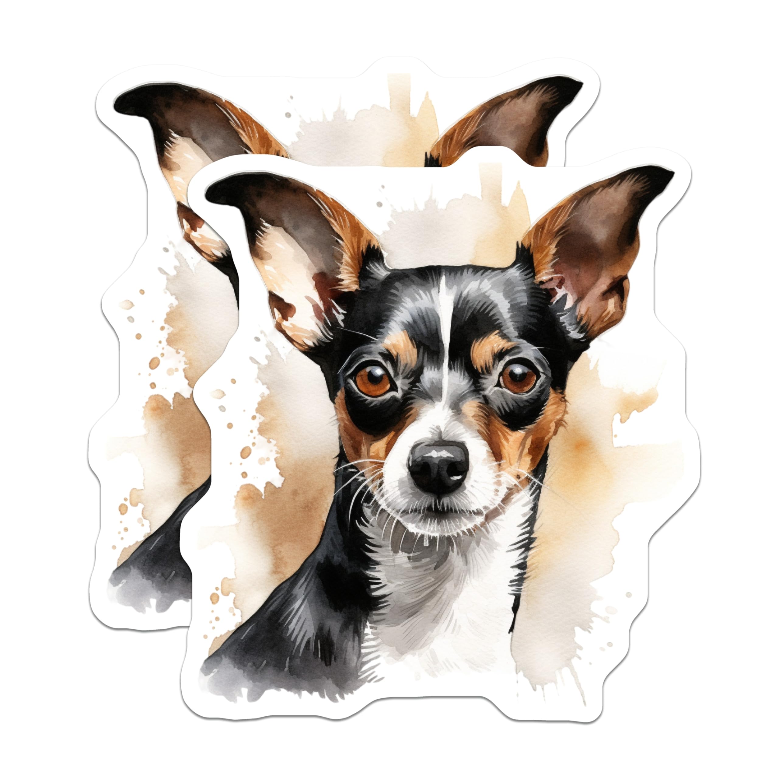 (2 Pack) Jack Russell Dog Magnets - Watercolor Pet Art - Animal Lover Home Decor - 5 Inches On Longest Side - Thick Durable Magnet - Made in USA - MAG30841