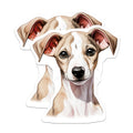 (2 Pack) Adorable Whippet Puppy Magnets - Sweet Italian Greyhound Dog Artwork - Cute Pet Lover Refrigerator Locker Accents - 5 Inches On Longest Side - Thick Durable Magnet - Made in USA - MAG30319