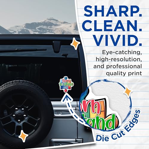 (2 Pack) Born to Stand Out Stickers - Inspirational Puzzle Piece Stickers - Motivational Quote Stickers - 5" On Longest Side - Sticks to Any Smooth Flat Surface - Made in USA - BMCS3198