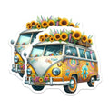 (2 Pack) Groovy Vibes Stickers - Colorful Hippie Van Decals - 5" On Longest Side - Sticks to Smooth Flat Surfaces - Made in USA - BMCS8849 - BMCS8849