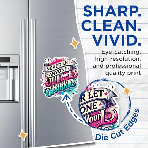 (2 Pack) Never Let Anyone Dull Your Sparkle Magnets - Inspirational Quote Magnets - Uplifting Motivational Magnets- 5" On Longest Side - for Fridges, Toolboxes, Cars - Made in USA - MAG3011