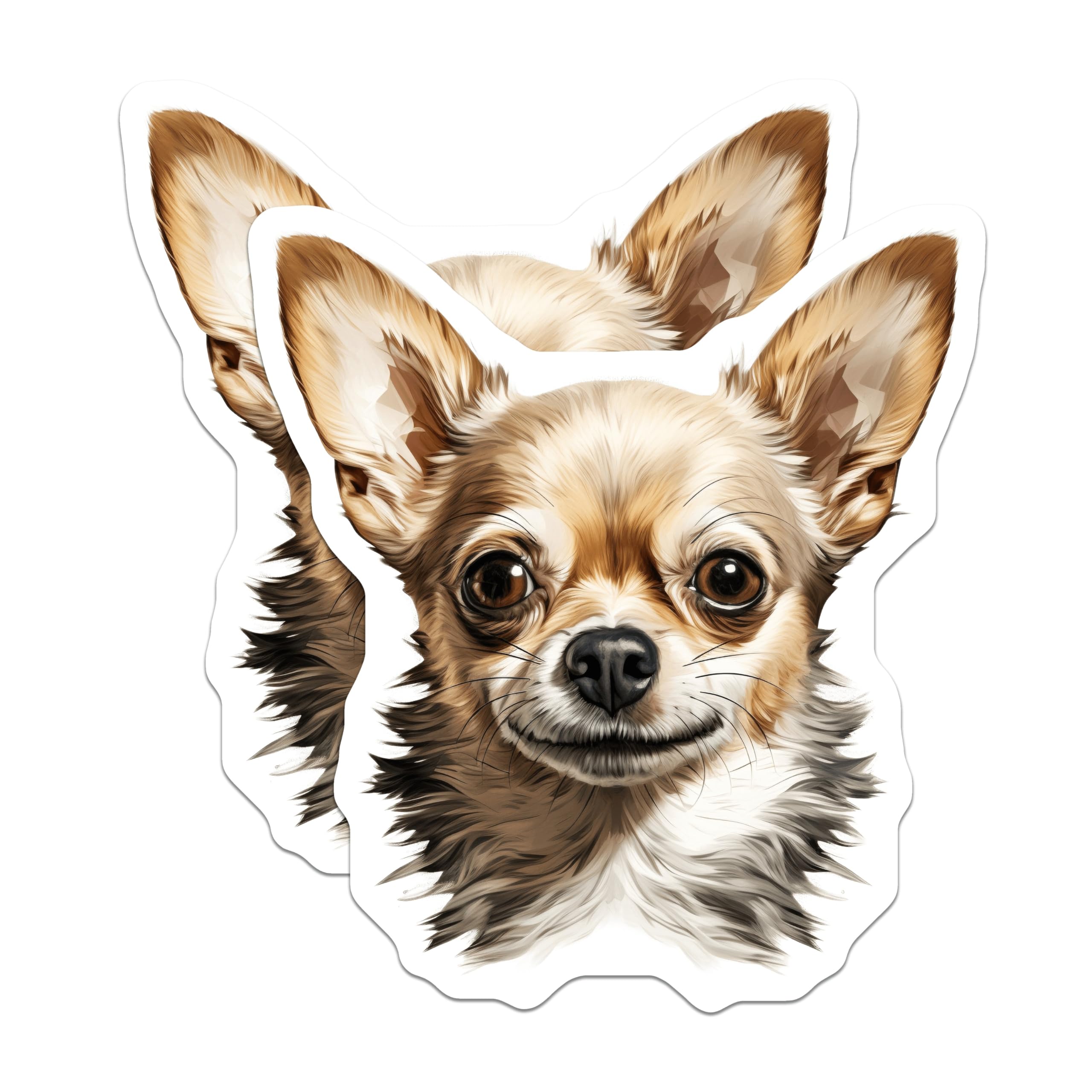 (2 Pack) Chihuahua Dog Magnets - Adorable Canine Companion Decor - Home Refrigerator Locker Accent - Pet Lover Art - 5 Inches On Longest Side - Thick Durable Magnet - Made in USA - MAG23380