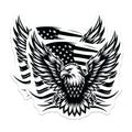 (2 Pack) Eagle Flag Magnets - American Pride Art - Patriotic Decor Magnets - 5" On Longest Side - Premium Magnet - for Cars, Refrigerators, Toolboxes, Lockers - Made in USA - MAG16601