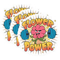 (3 Pack) Flower Power Decals - Weightlifting Flower - Gym Decals - 3 Inches On Longest Side - Easy Peel & Apply - Made in USA - 3MCS4614