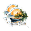 (2 Pack) Whatever Floats Your Boat Magnets - Lake Scene Decor - Canoe Art - Inspirational Quote - 5 Inches On Longest Side - Thick Durable Magnet - Made in USA - MAG39370