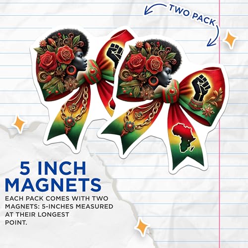 (2 Pack) Afrocentric Pride Magnets Magnets - African Culture - Empowerment Symbol - 5" On Longest Side - Made in USA - Sticks to Refrigerators & Metal Surfaces - MAG8615