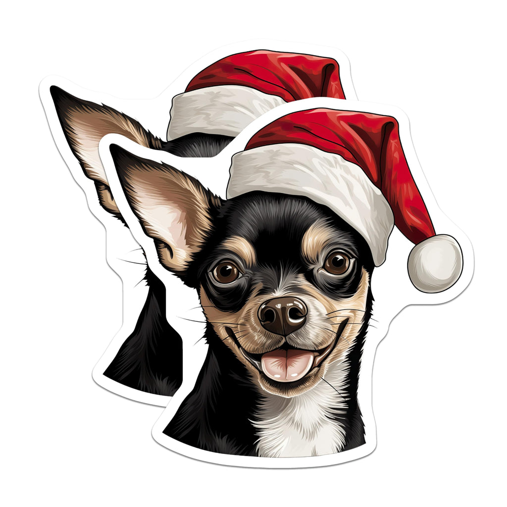 (2 Pack) Chihuahua Magnets - Christmas Dog Holiday Decor - Festive Pet Fridge Accessory - 5 Inches On Longest Side - Thick Durable Magnet - Made in USA - MAG23258