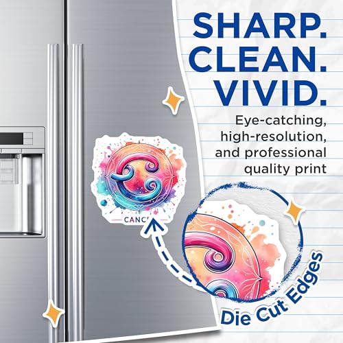 (2 Pack) Cancer Zodiac Sign Magnets - Astrology Fridge - Horoscope Art Magnet - Zodiac Symbol Decor - 5" On Longest Side - for Cars, Fridges, Toolboxes - Made in USA - MAG6775