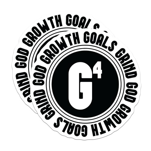 (2 Pack) G4 Grind Growth Goals Magnets - Motivational Quote Magnets - Inspiring Home Decor Magnets - 5" On Longest Side - for Cars, Refrigerators, Toolboxes, Lockers - Made in USA BMCS3100