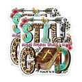 (2 Pack) Be Still Know God Magnets - Psalm 46:10 Bible Verse Faith Art - Boho Leopard Zebra Cow Print Decor - 5 Inches On Longest Side - Thick Durable Magnet - Made in USA - MAG24809
