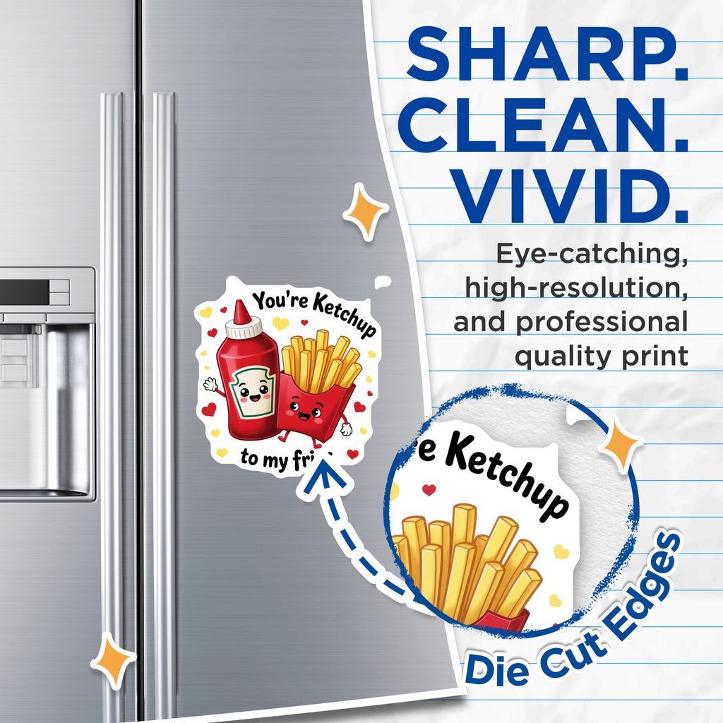 (2 Pack) You're Ketchup to My Fries Magnets - Funny Food Pun - Couple Love Relationship Anniversary Valentine Decor - 5 Inches On Longest Side - Thick Durable Magnet - Made in USA - MAG37872