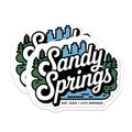 (2 Pack) Sandy Springs Magnets - Georgia Souvenir - Cityscape Home Decor - 5" On Longest Side - Premium Magnet - for Cars, Refrigerators, Toolboxes, Lockers - Made in USA - MAG18551