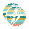 (2 Pack) Bull Rider Stickers - Rodeo Stickers - Western Riding Stickers - 5" On Longest Side - Sticks to Smooth Flat Surfaces - Made in USA - BMCS4793