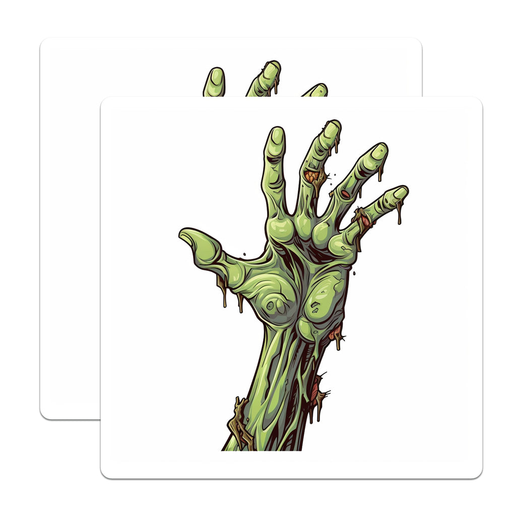 (2 Pack) Spooky Zombie Hand Magnets - Halloween Decor - Horror Fan Collectible Fridge - 5 Inches On Longest Side - Thick Durable Magnet - Made in USA - MAG38220