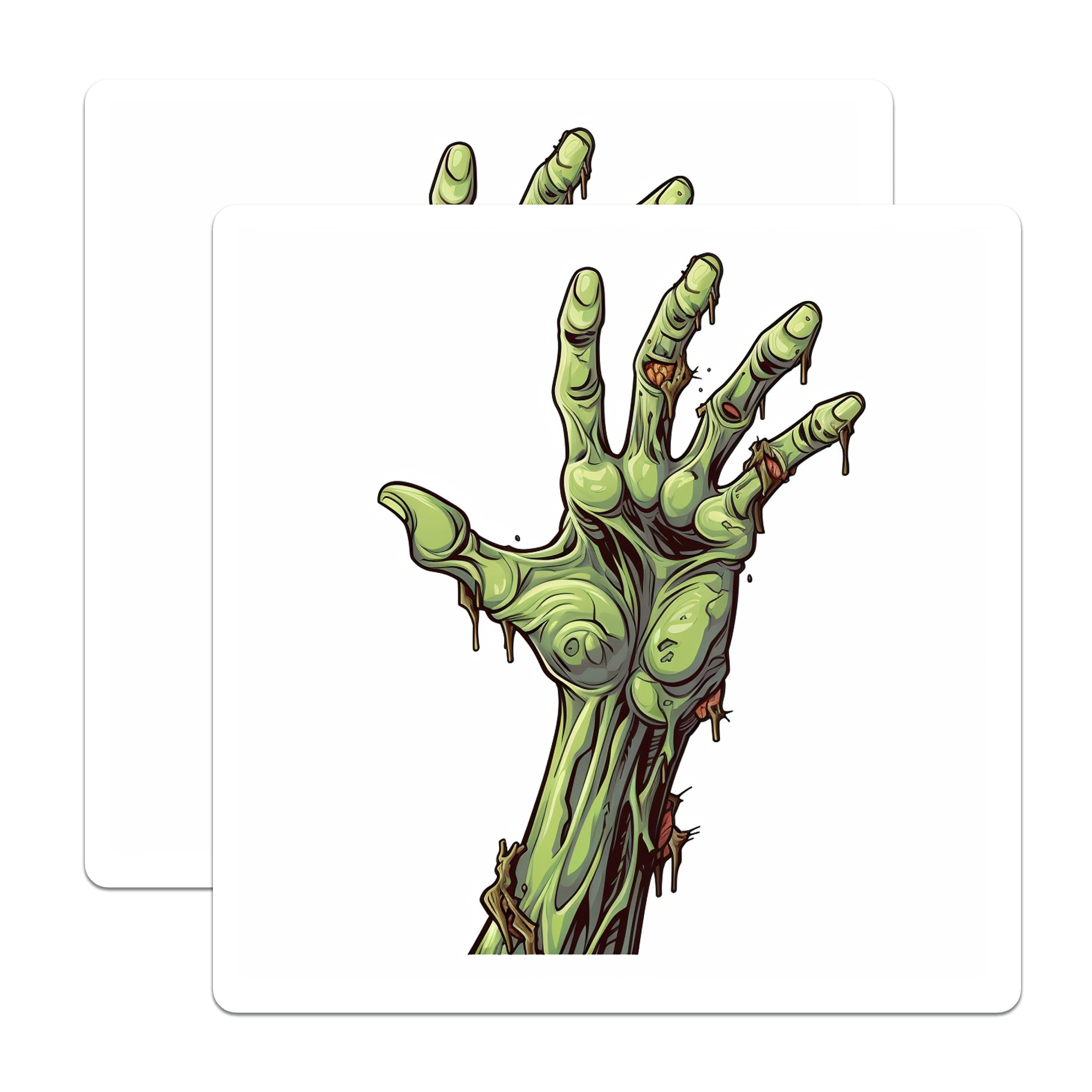 (2 Pack) Spooky Zombie Hand Magnets - Halloween Decor - Horror Fan Collectible Fridge - 5 Inches On Longest Side - Thick Durable Magnet - Made in USA - MAG38220