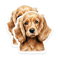 (2 Pack) Golden Puppy Magnets - Dog Mom Refrigerator Decor - Pet Lover Locker Decor - 5 Inches On Longest Side - Thick Durable Magnet - Made in USA - MAG27803