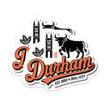 (2 Pack) Durham Magnets - Bull City Souvenirs - North Carolina Decor - 5 Inches On Longest Side - Thick Durable Magnet - Made in USA - MAG19307