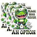 (3 Pack) Peace was Never Option Decals - Funny Frog Decal - Retro Aesthetic Decals - 3 Inches On Longest Side - Easy Peel & Apply - Made in USA - 3MCS6370
