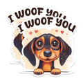 (2 Packs) I Woof You Dachshund Stickers - Dachshund Dog Breed Weiner Dog Decals - 5 Inches On Longest Side - Premium Vinyl Decal - Sticks to Any Smooth Flat Surface - Made in USA - BMCS2349