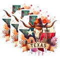(3 Pack) Texas Skull Decals - Cowboy Hat Decal - Lone Star State Decal- 3 Inches On Longest Side - Easy Peel & Apply - Made in USA - 3MCS5181