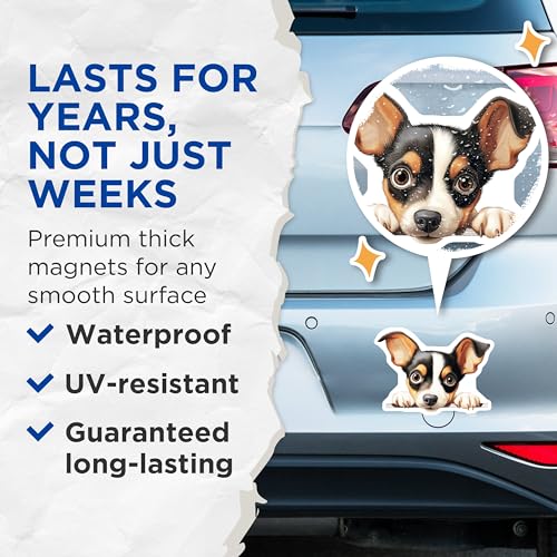 (2 Pack) Dog Lover Magnet - Animal Decor - Paw Fans - Adorable Canine - 5" On Longest Side - Sticks to Smooth Flat Surfaces - Made in USA - MAG10328