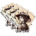 (3 Pack) Wild Card Decals - Cowgirl Decals - Poker Cards - Laptop Decal - 3 Inches On Longest Side - Easy Peel & Apply - Made in USA - 3MCS0859