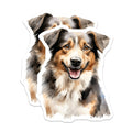 (2 Pack) Watercolor Australian Shepherd Magnets - Happy Dog Lover Art - Pet Owner Fridge Decor - 5 Inches On Longest Side - Thick Durable Magnet - Made in USA - MAG30063