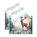 (2 Packs) Hiking is My Therapy Magnets - Hiker Hiking Nature Outdoorsman Magnets - 5 Inches On Longest Side - Premium Magnet - for Fridges, Toolboxes, Cars - Made in USA - MAG2479
