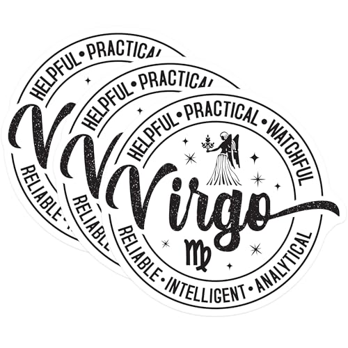 (3 Pack) Virgo Zodiac Decals - Astrology Sign - Laptop Decal - 3 Inches On Longest Side - Easy Peel & Apply - Made in USA - 3MCS4321
